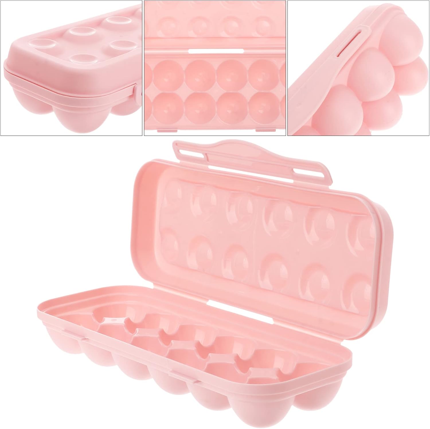 SHINEOFI 2Pcs 12 Grids Refrigerator Shatterproof Egg Holder, Egg Storage Container, 11.81 x 4.33 x 2.55 Inch