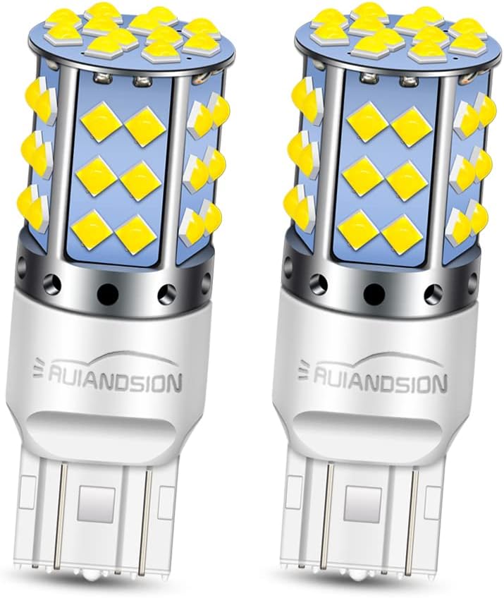 Ruiandsion 2pcs 7443 LED Bulb White 10-60V 7440 T20 7441 7444 3030 42SMD Chips LED Backup Reverse Tail Light Bulbs for Cars, Trucks,Non-Polarity