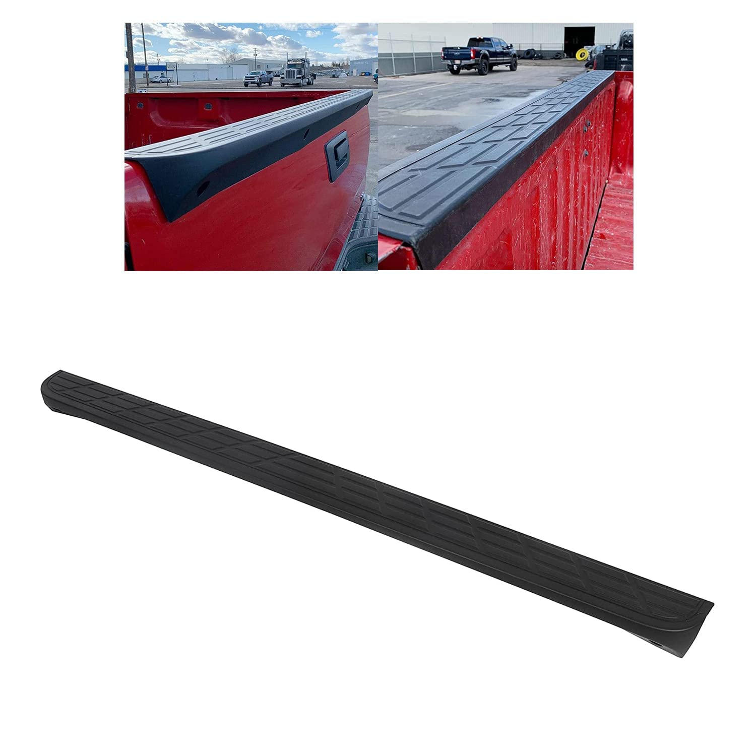 Photo 1 of HECASA Tailgate Molding Cover Compatible with 2007-2014 Chevy GMC Silverado Sierra 1500 2500 3500 Replacement for 25844299 GM1904104 Tailgate Top Cap Spoiler Protector Painted BlackHECASA Tailgate Molding Cover Compatible with 2007-2014 Chevy GMC Silverad