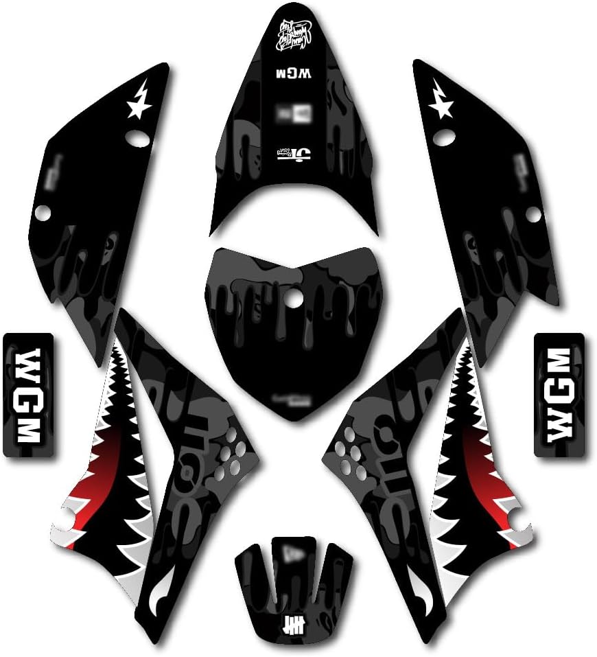 Black Savage Racing Graphics Kit Fits Kawasaki 2010-2025 KLX110 KLX 110 Decal Kit