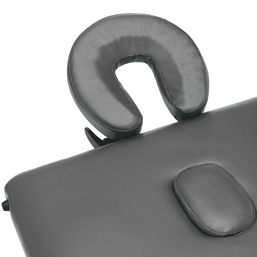 vidaXL Massagetisch mit 2 Zonen Tragetasche Höhenverstellbar Massagebank Massageliege Kosmetikliege Therapieliege Aluminiumrahmen Anthrazit 186x68cm