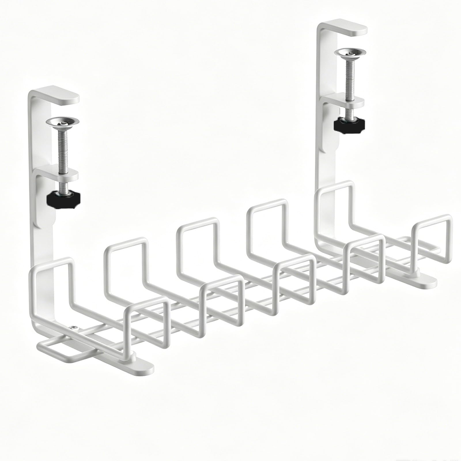 Cable Management da Scrivania 40x13,5cm Supporto a Morsetto in Acciaio al Carbonio Canalina Passacavi per Home Office(White)