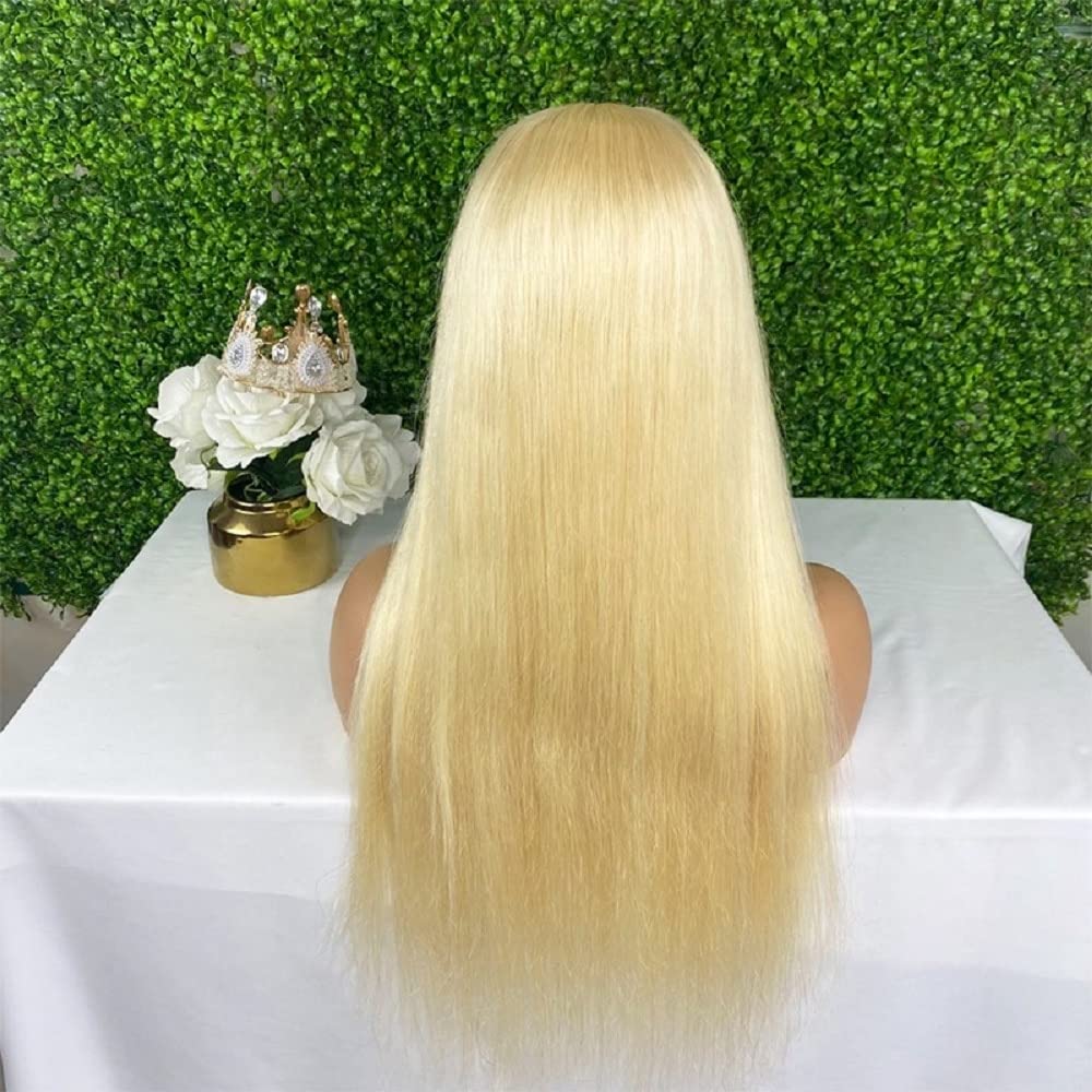 #613 Bleach Blonde Half Wig Straight Human Hair 120g Wig U Part Extensions Lace Wigs Brazilian Hair(28inch,613)