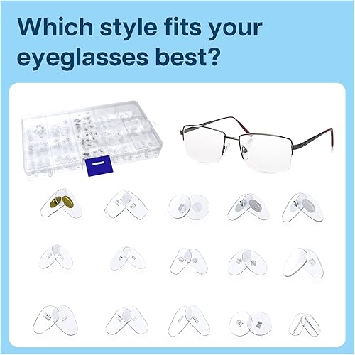 Miniatura 3 de MMOBIEL 150 pares de gafas kit de reparación transparente transparente gafas de ojos almohadillas de soporte de nariz gafas gafas de sol