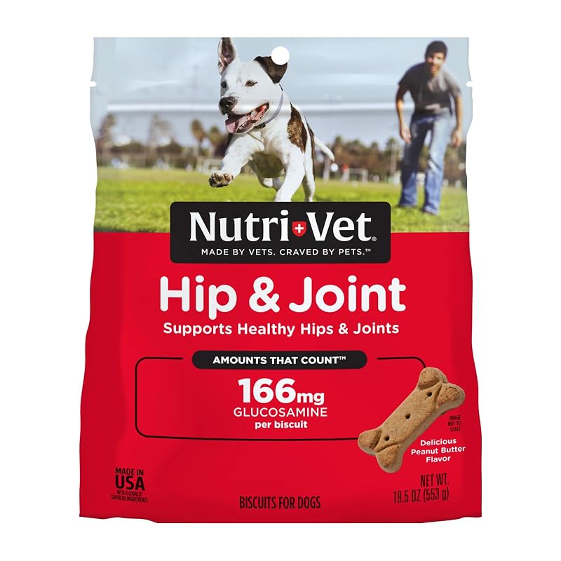 Biscoitos para Cães Nutri-Vet Hip & Joint com Glucosamina 166 mg, 19,5 oz