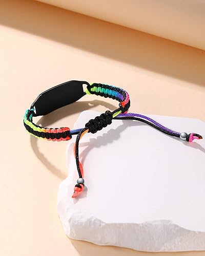 Miniatura 5 de Pulseras de alerta médica para mujer, pulseras de identificación de alerta médica, cuerda de poliéster trenzada hecha a mano, pulsera de emergencia