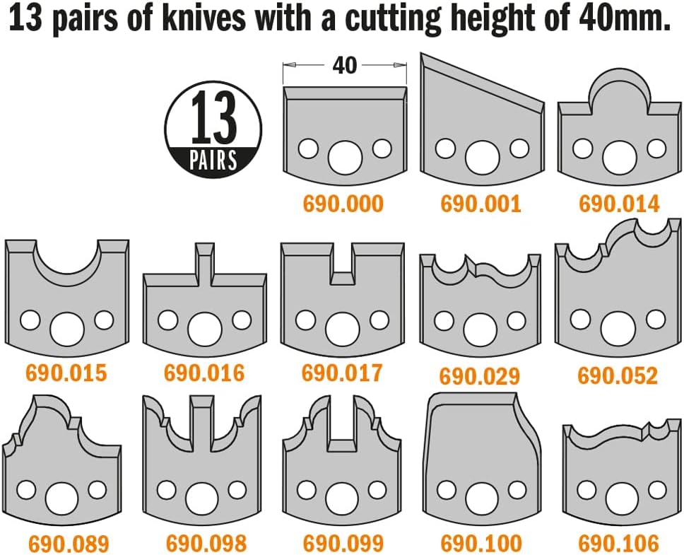 CMT 692.013.02 13 Piece 4-by-1-3/16-Inch Multiprofile Cabinet and Joinery Shaper Cutter Set