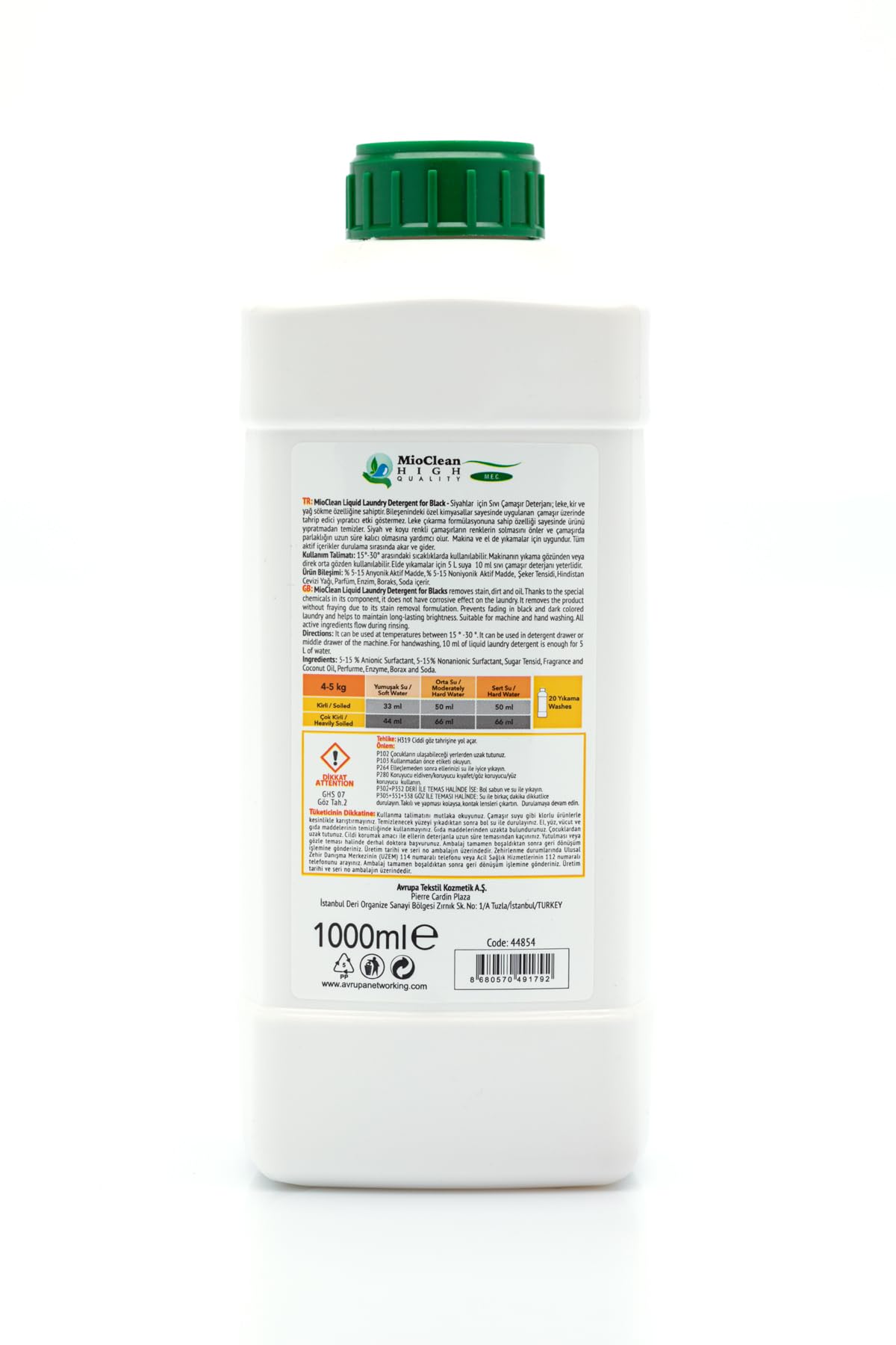 Mioclean Siyahlar için Sıvı Çamaşır Deterjanı 1000 ML