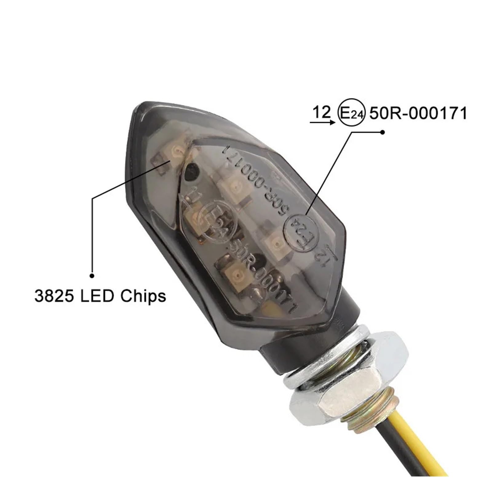 Señal LED Motocicleta Intermitente 8mm 12V Giro luz señal