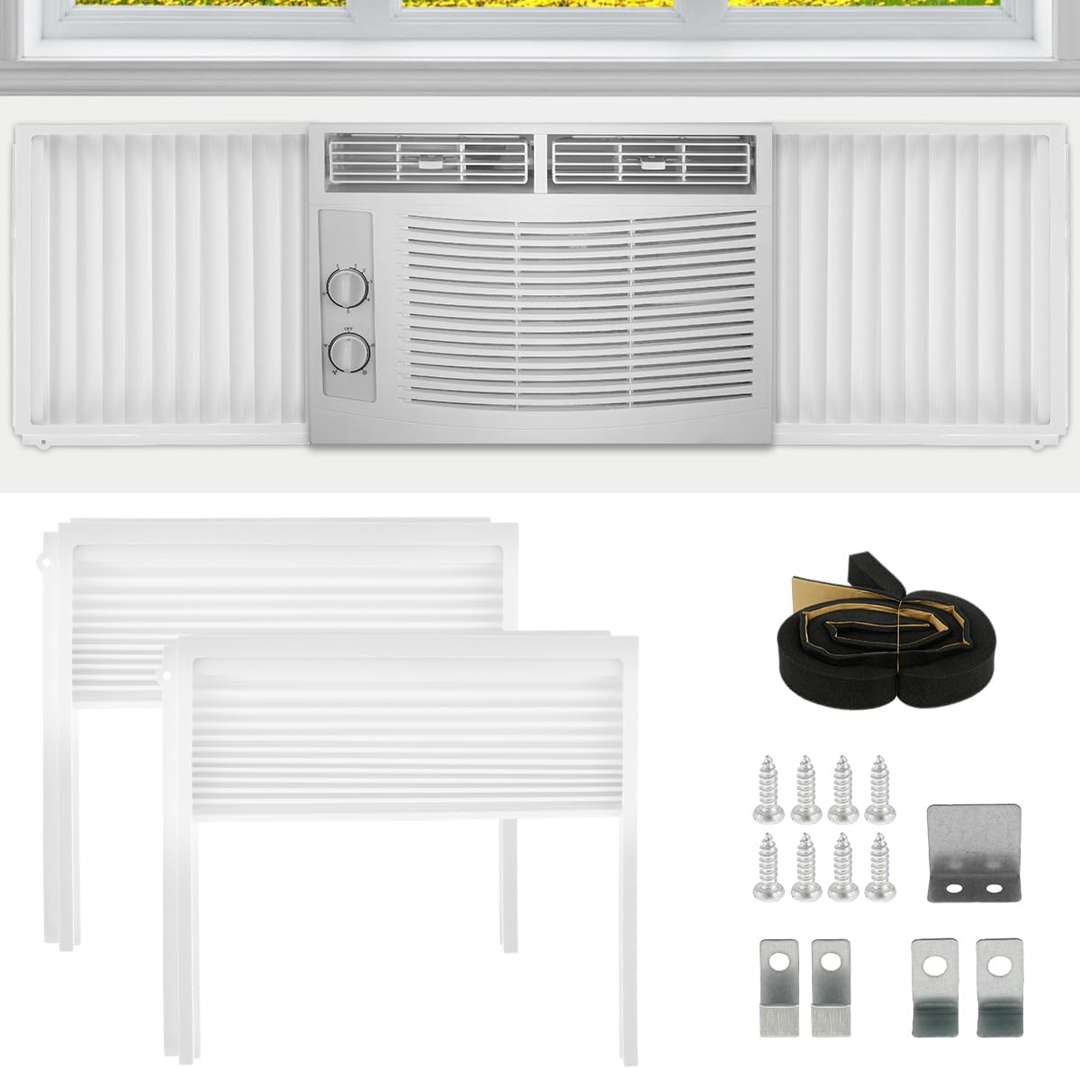 Window Air Conditioner Side Panels and Frame Set,Air Conditioner Filler Kit