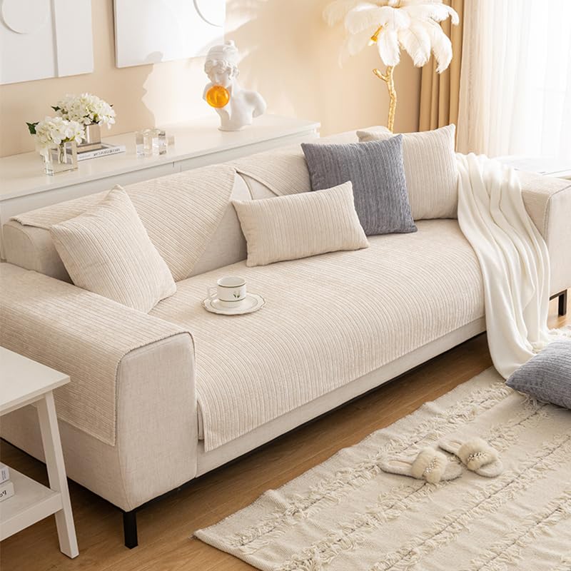 Amazon.com: KCCRHIN Simple Striped Chenille Couch Cover