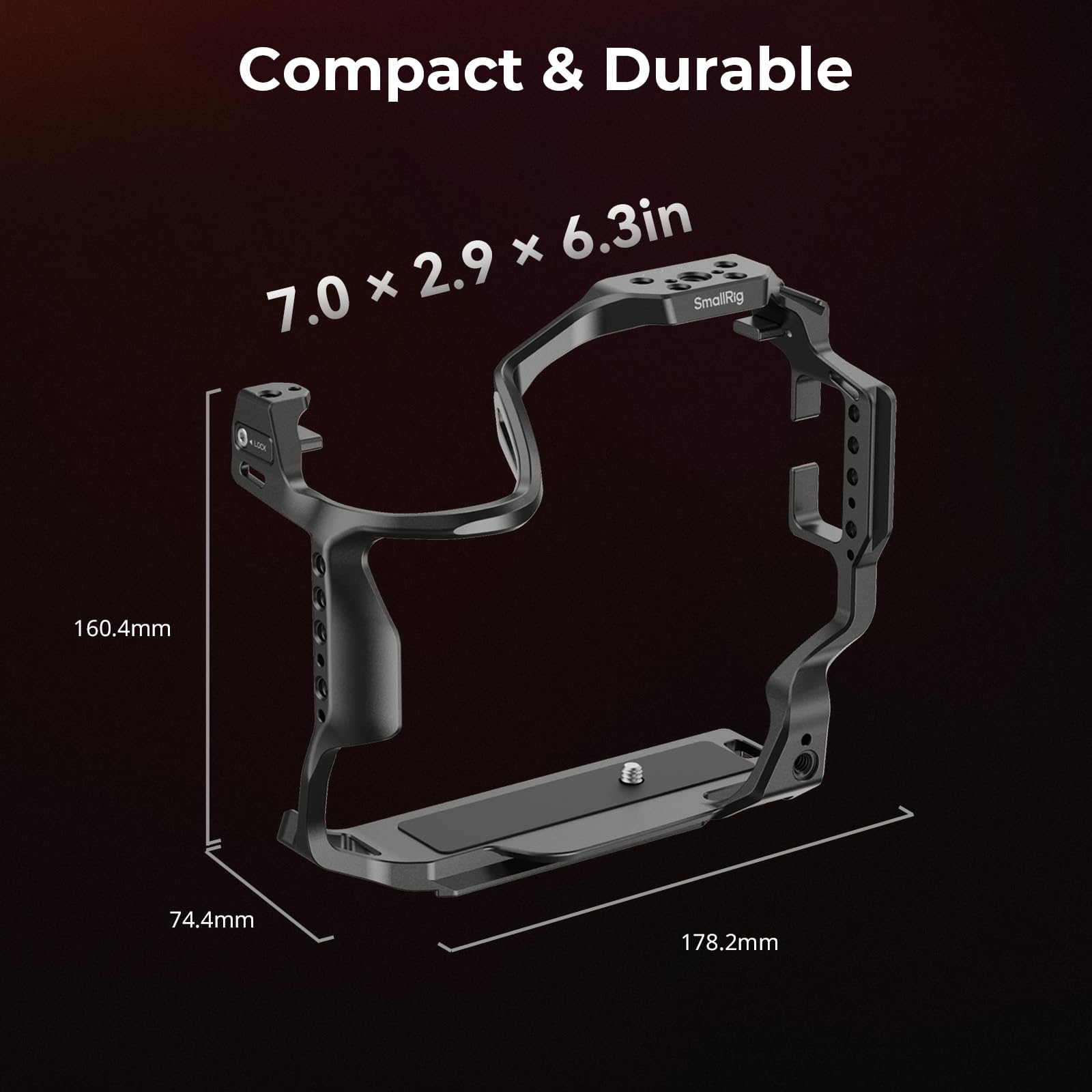 SMALLRIG Gabbia per Canon R1, con Attacco Cold Shoe Rimovibile, Piastre a Sgancio Rapido per Arca, Fori di Posizionamento ARRI da 1/4"-20 e 3/8"-16, Supporto per Riprese Verticali e Orizzontali - 5413