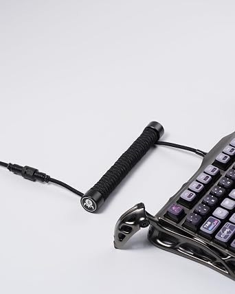 GravaStar Coiled Aviator USB to Type-c Mechanical Keyboard Compatible Gaming Cable, 1.85m, Black
