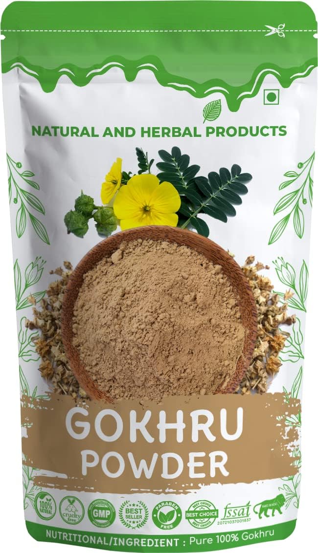 Gokhru Powder for Hair Growth/Gokshura/Tribulus Terrestris/Bindii/Juice/Men & Women/Weight Loss/Eating/Drinking/Edible/Diabetes/Face/Skin/Churna/Churan/Pure/Organic/Herbal(100Gm) Immunity