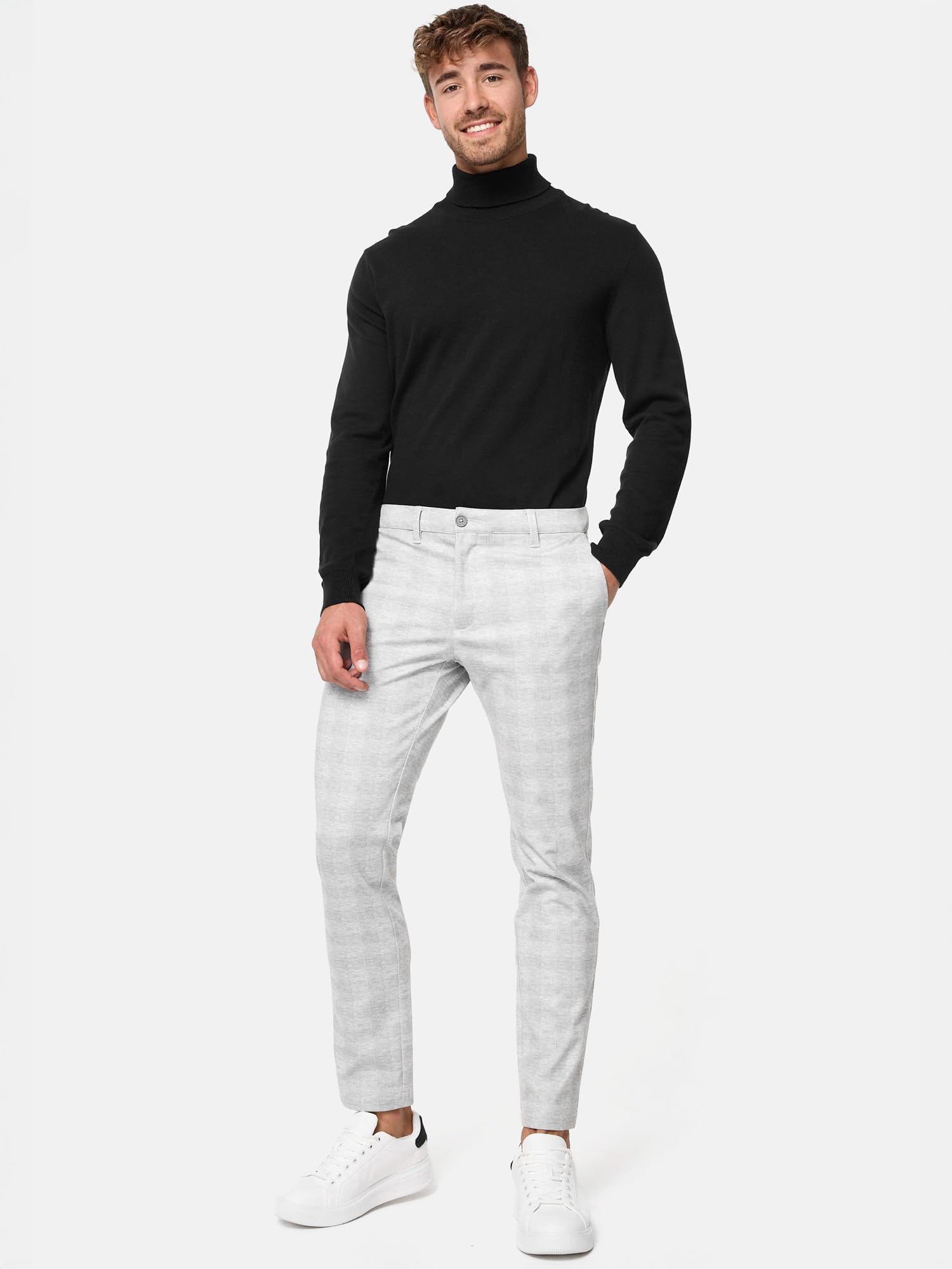 Indicode Herren Rodekro Performance Pants | Chinohose Herrenhose Super Stretch Stoffhose Bequeme Business Hose für Männer