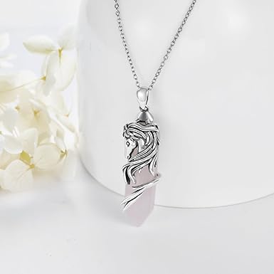 Amazon | Plesitep 馬ネックレス スターリングシルバー 馬