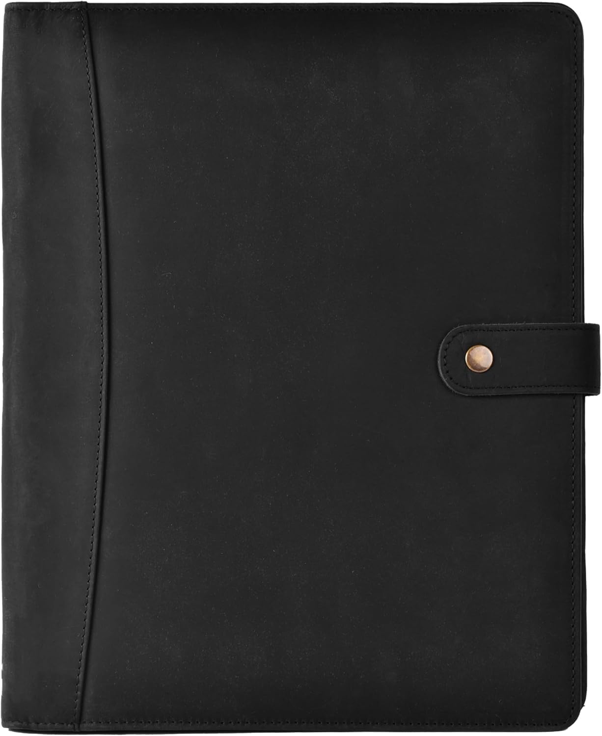 Portfolio organizer in pelle con cerniera, per uomini e donne, per curriculum legale, raccoglitore per quaderni, per formato A4/Pad, cartella a portafoglio in pelle, cartella portadocumenti (nero)