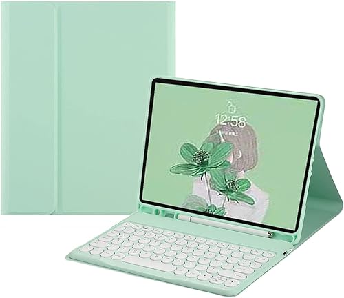 Miniatura 10 de HENGHUI Funda para teclado Galaxy Tab S6 Lite de 10.4 pulgadas 20222020, linda llave redonda, teclado de color, inalámbrico, desmontable, con