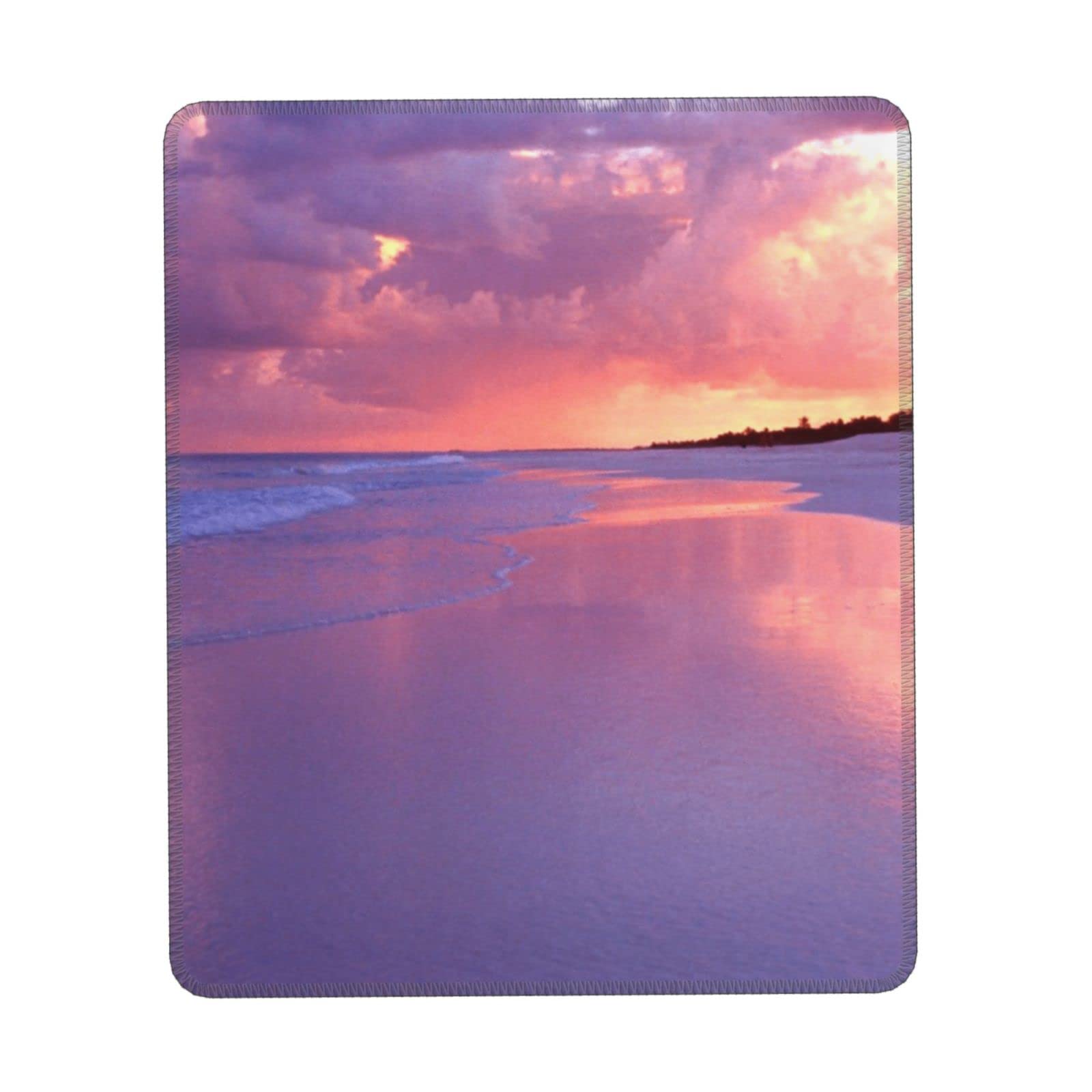 Tappetino Per Mouse Spiaggia Al Tramonto - Base In Gomma Antiscivolo, Impermeabile, Lavabile, 24x20 Cm