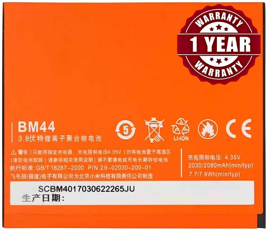 Image of Original BM44 Battery Compatible for Xiaomi Redmi 2 | Redmi 2A | Redmi 2 Prime - (2200mAh) - 1 Year Warranty BC46