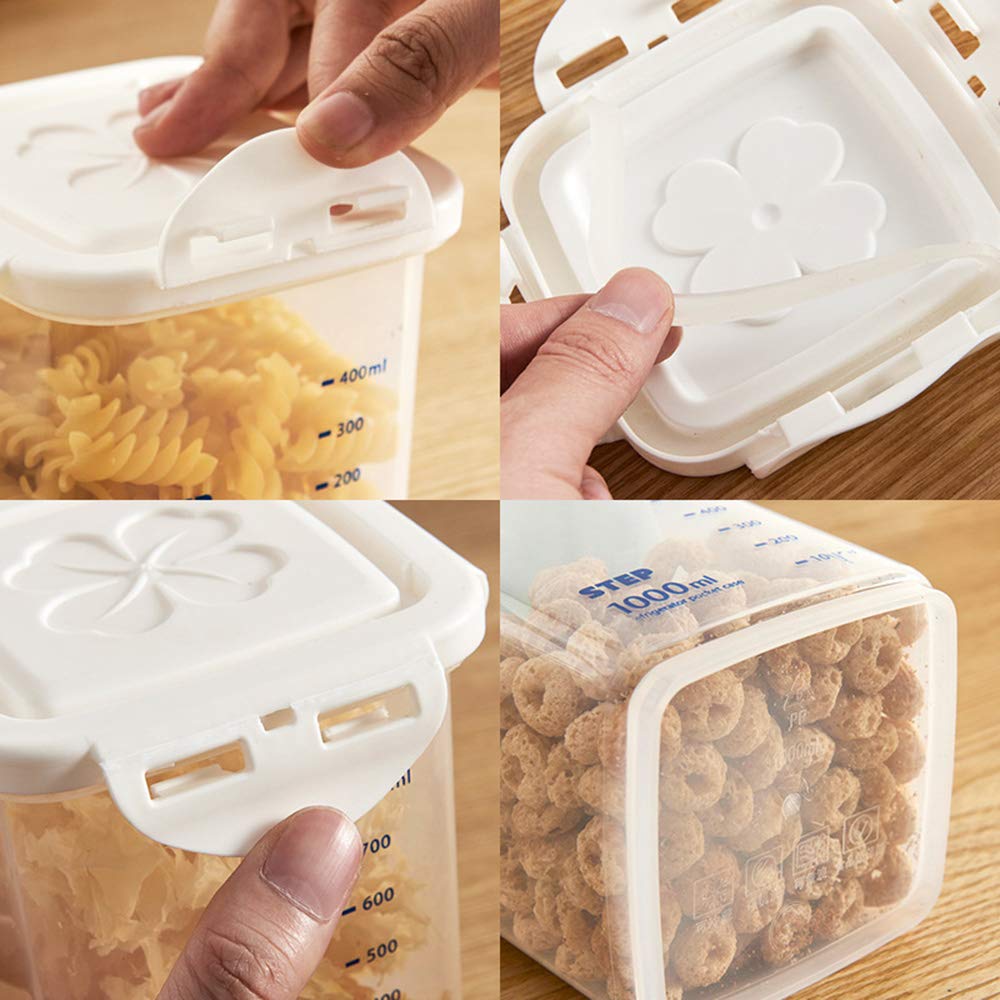 Contenitori Alimentari, Contenitore per Cereali, Durevole Impilabile Contenitori, Airtight, Mantieni Il Cibo Fresco e Asciutto, Pink