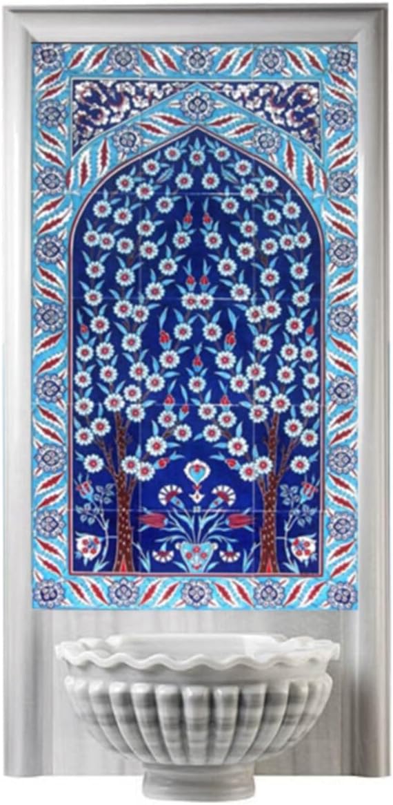 SODEF Tile Panel Cobalt Tree of Life Ceramic Wall Art, Decorative Hanging Plaque, Turkish Home Decor, Handmade Gift, One Size - One Size