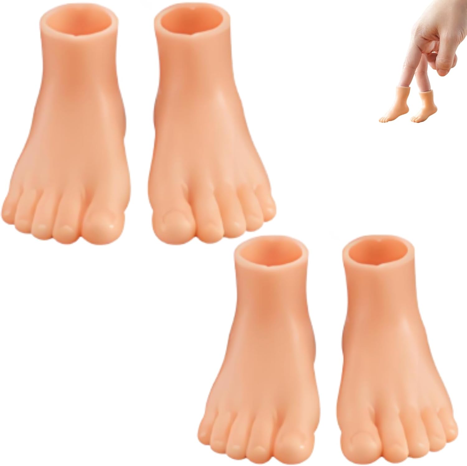 2 Pairs Finger Feet Shoes, Tiny Puppet Feet Novelty Accessories