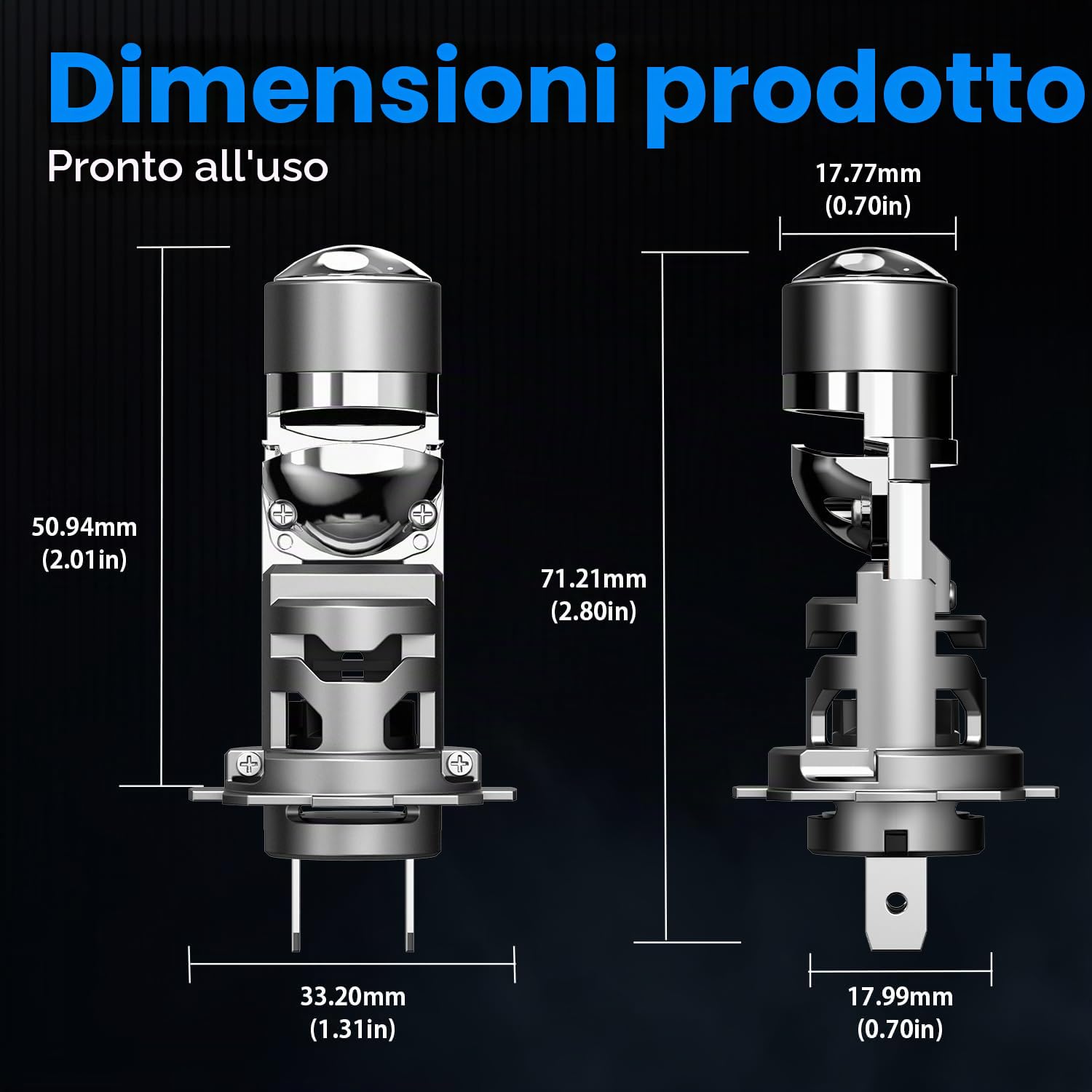 NOVSIGHT Lampadina H7 LED Canbus Con obiettivo doppio -100W 24000LM 6500K Lampadine Per Fari Auto 1:1 Design di Ricambio Lampada Alogena,Plug and Play, 2 Lampade LED H7