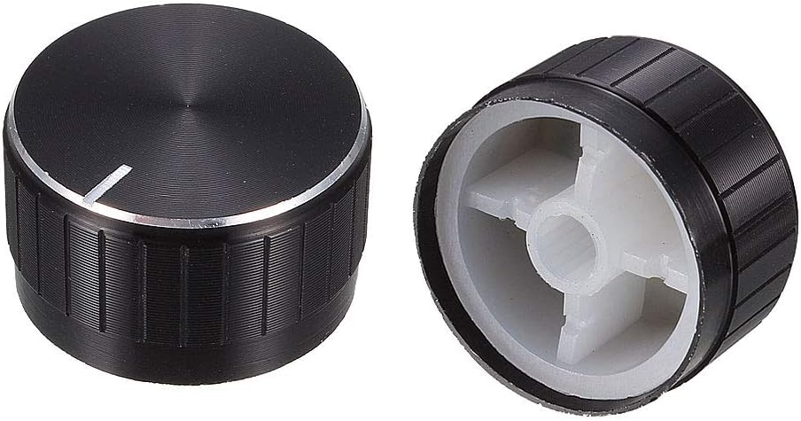 Sourcingmap 2 Pcs Black Plastic Potentiometer Rotary Control Knobs Caps 17x30mm