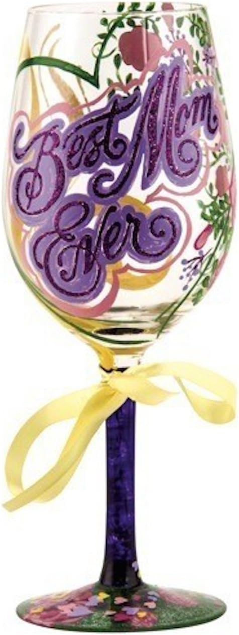 Enesco Designs by Lolita GLS11-5590M Wine Glass, #1 Mom, 15 oz