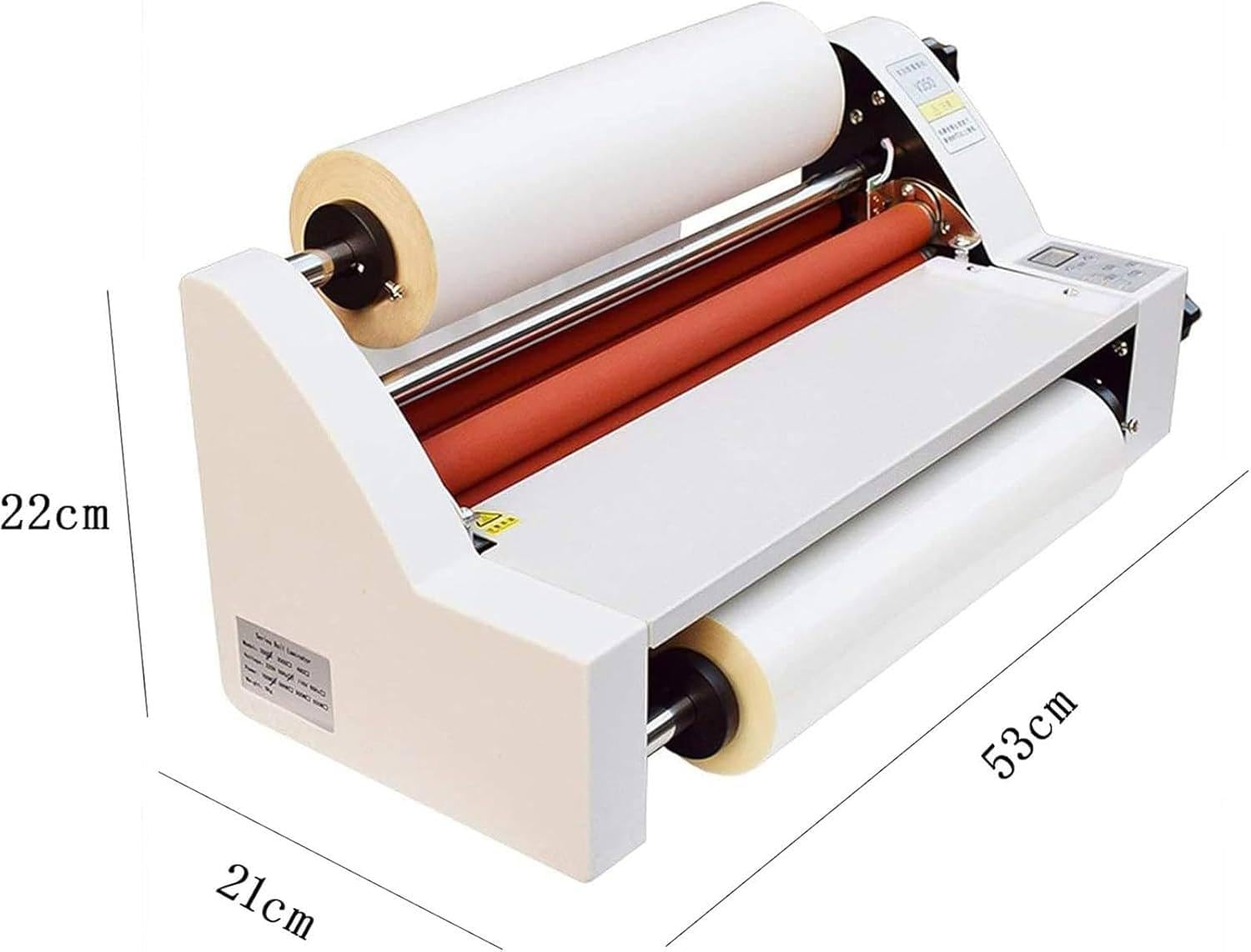 Laminator rolkowy na zimno i gorąco z wyświetlaczem cyfrowym, jednostronny i dwustronny, 4 rolki do użytku szkolnego, biurowego i komercyjnego