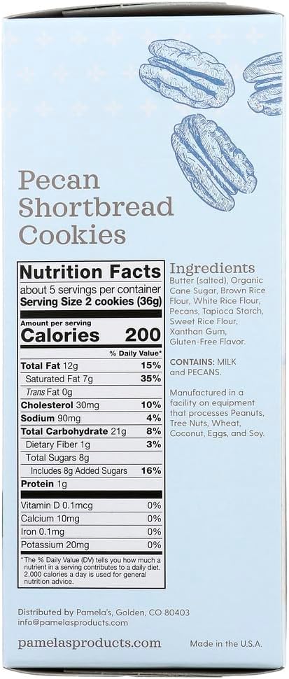Pamelas Products Cookies Shortbread Pecan, 6.25 oz (Pack of 6) 6