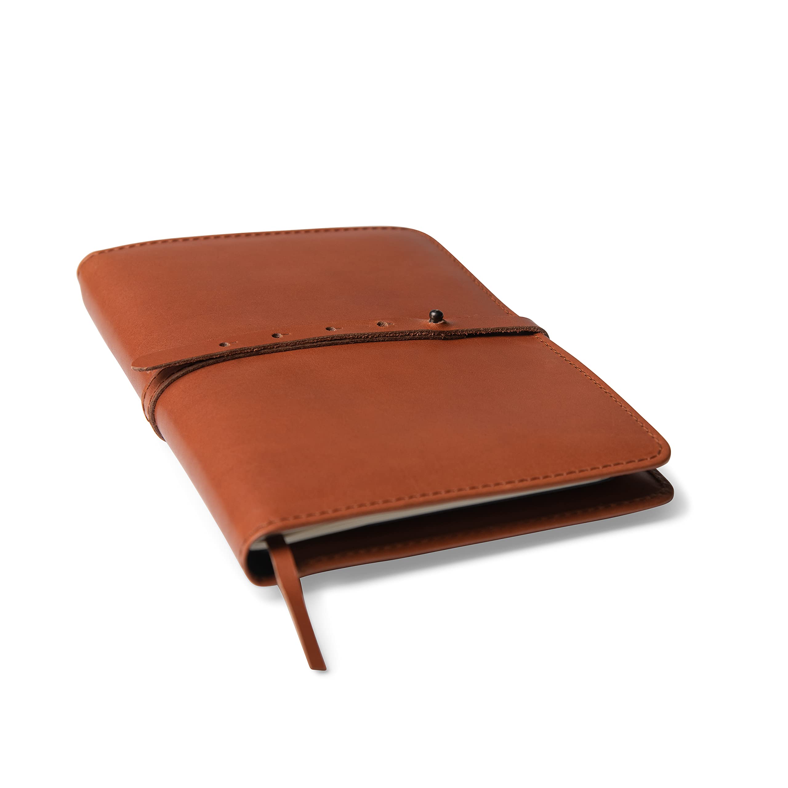 Theodore Carnet de Notes en Cuir Marron Cognac - Compatible A5 & Moleskine L (14x23 cm)