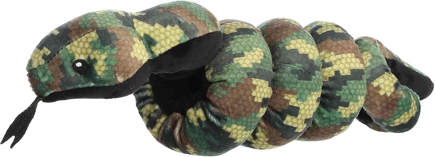 Aurora® Playful Wrist Wranglers™ Stealthy Pixel Snake™ Stuffed Animal - Vibrant Colors for an Eye-Catching Design - Perfect for Kids and Costumes - Green 8 Inches