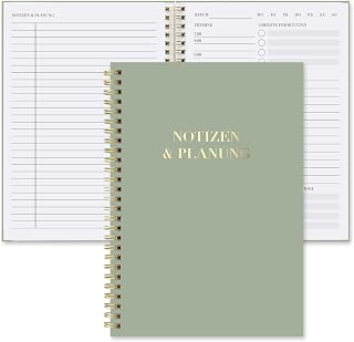 BIROYAL Tagesplaner Undatiert A5 - Spiralbound Daily Planner - To Do Planer mit 
