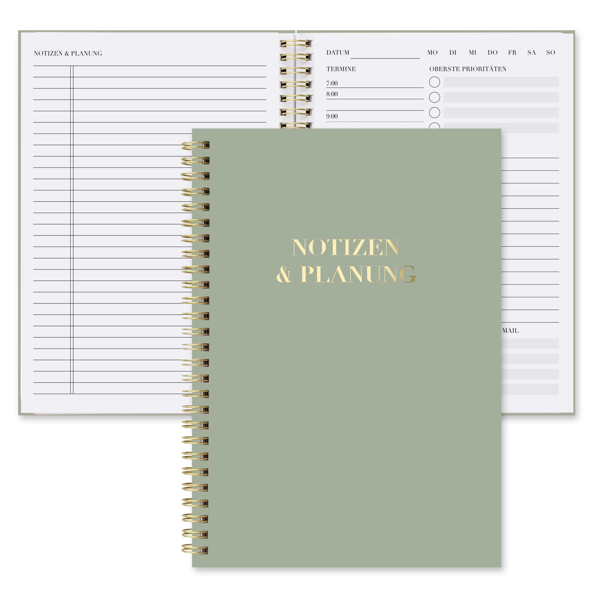 BIROYAL Daily Planner Notebook with Timetable, Spiral To-Do Notepad to Easily Organize Your Tasks and Appointments
