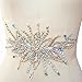 Exquisite Uniquely Pure Handmade AB Colour Bright Crystal Patches Sew-on Rhinestones Applique with Stones Sequins Beads for Wedding Dress DIY Manual Accessories Belt Chest Waist Decoration (AB)