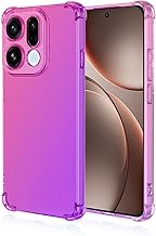 HONLEN Case for OPPO Find X9 Case, (6.59" Inches) Gradient Transparent TPU Silicone Case, Enhanced Corner Protection Cover Pink Purple