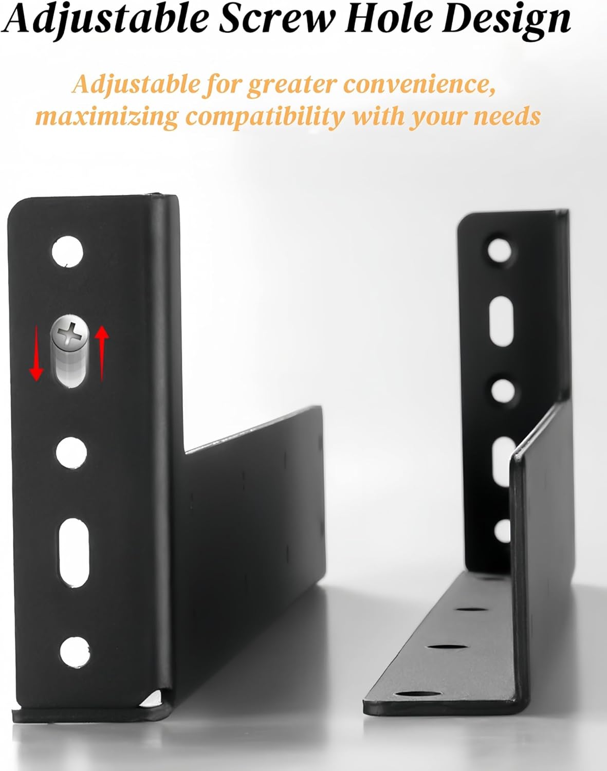 Super Heavy Duty Floating Shelf Corner Brackets, 8 11/16" L x 1/8" Thick Steel, 330 lbs Load Capacity, 1 Pair Black Matte Wall Mount for TV Shelves, Nightstands & Cabinets