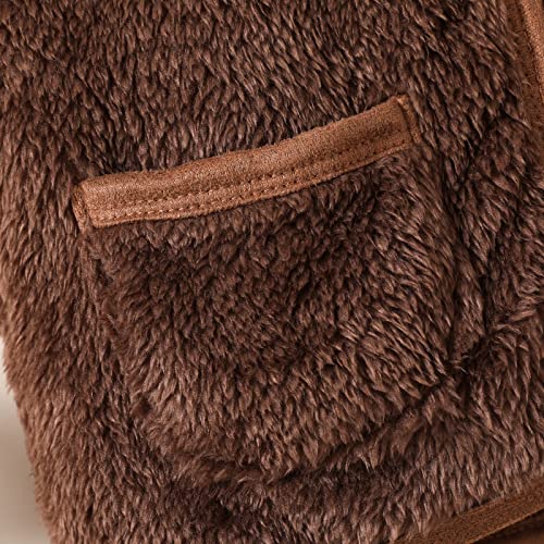 Noubeau Toddler Baby Boy Girl Fleece Vest Kid Fuzzy Sherpa Sleeveless Waistcoat Faux Fur Zipper Fall Outerwear Jackets With Pockets（Brown,3-4 Years） #TOP5