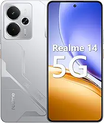 Smartphone Realme 14 5G 12 GB de RAM/256GB, /Tela 6.67"/120Hz Ultra-smooth, NFC - Mecha Silver