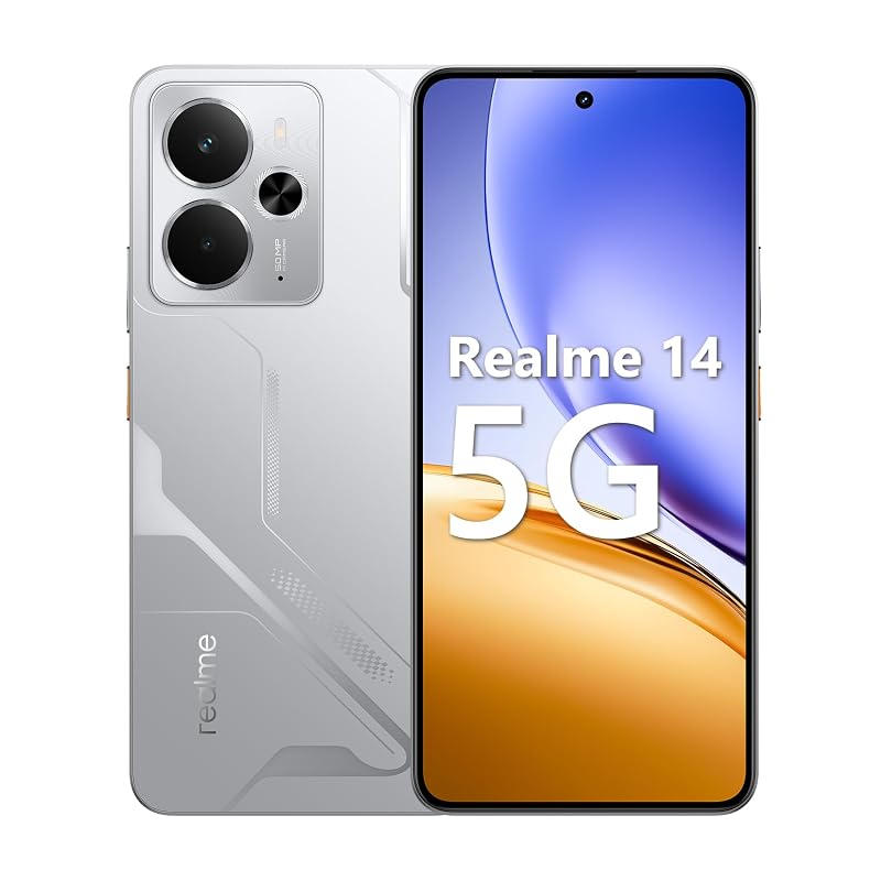 Smartphone Realme 14 5G 12 GB de RAM/256GB, /Tela 6.67"/120Hz Ultra-smooth, NFC - Mecha Silver | NFC, Ultra-smooth