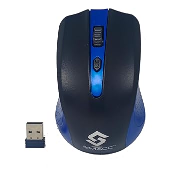 VIBOTON Smacc Wireless Mouse, 2.4Ghz with USB Nano Receiver, 1200 DPI Optical Tracking Mice for PC Desktop Laptop Notebook etc (Blue/Black)