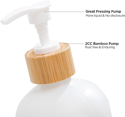 Miniatura 4 de Juego de dispensador de jabón de vidrio con bomba, dispensador de jabón de manos y jabón para platos con bandeja de bambú para cocina, baño,