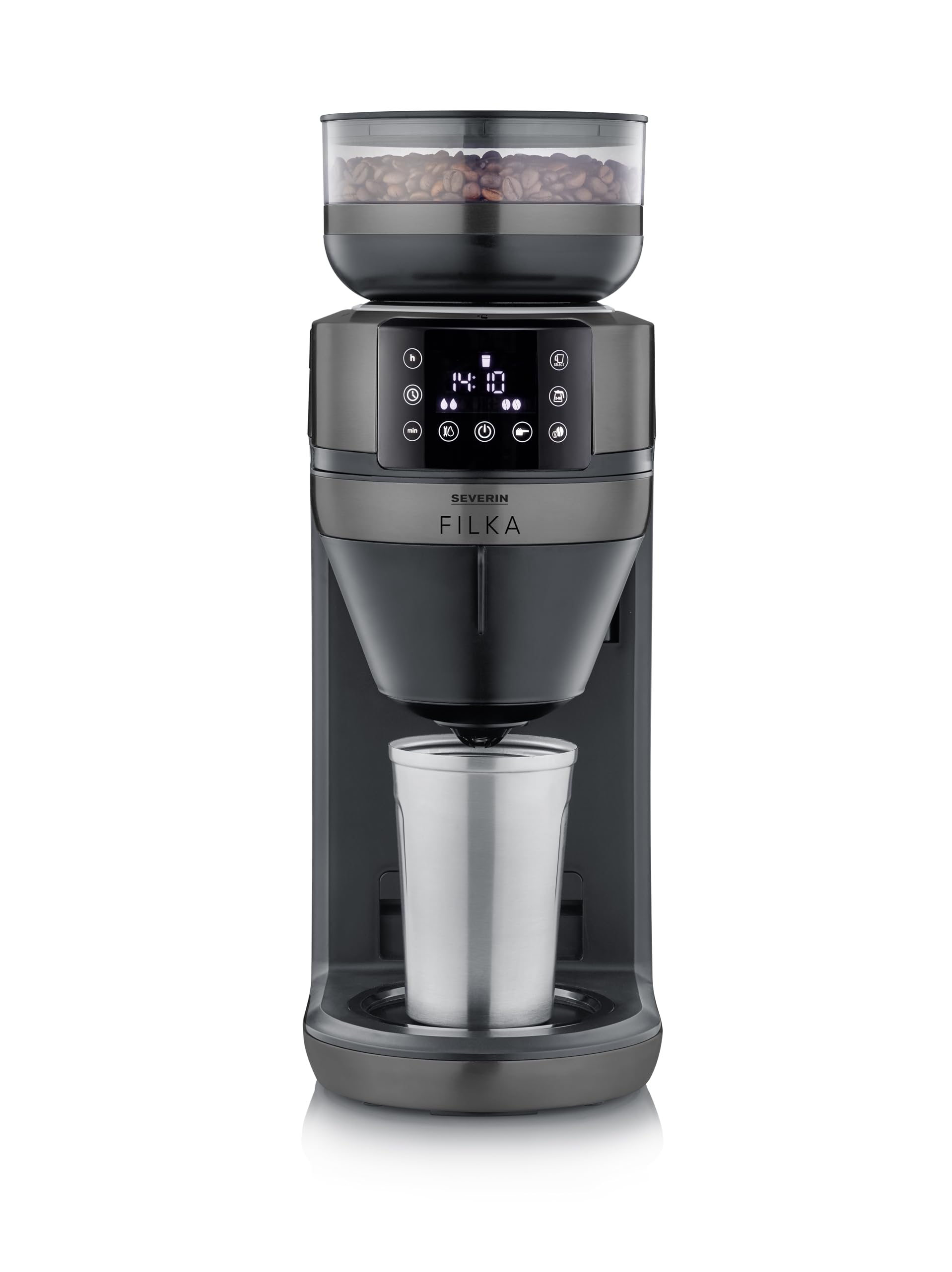 Severin FILKA Dark Inox w pełni automatyczny ekspres do kawy z filtrem