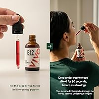 Vista 5 de Vivo Life - Complejo de vitamina B12, suplemento de salud de alta potencia, gotas líquidas de sabor naranja, 2.0 fl oz, 60 porciones