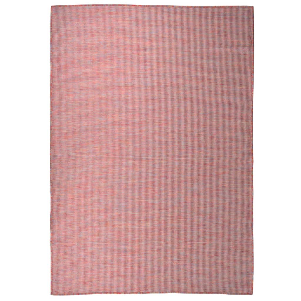 Tapis d'extérieur tissé plat rouge 160x230 moquette salon chambre et bureau