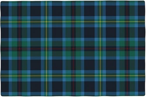 Miller Clan - Juego de 4 manteles individuales decorativos de lino tartán de doble capa, manteles individuales decorativos de cocina de granja, lino