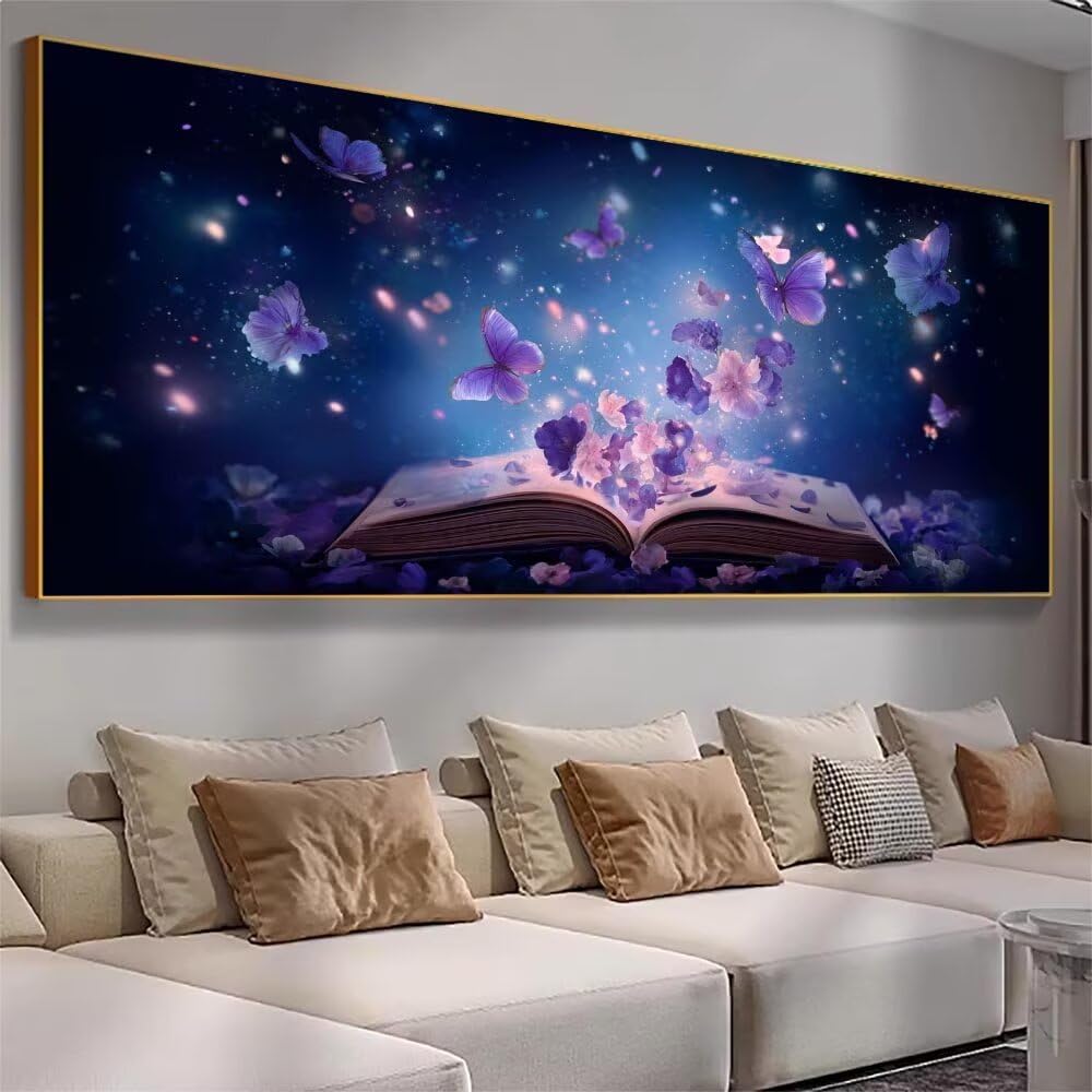 Dream Malowanie po numerach dla dorosłych, zestawy do malowania według numerów, DIY, cyfrowy obraz dla dorosłych, początkujących, z akrylem i pędzlami, obraz olejny motyl do dekoracji ścian domu, 82 x