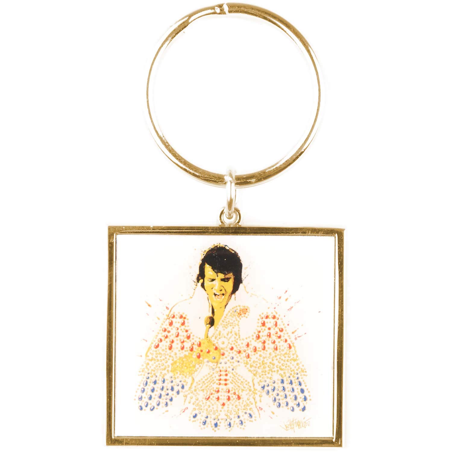 Elvis Presley Multicolored American Eagle Photo Print Key Chain